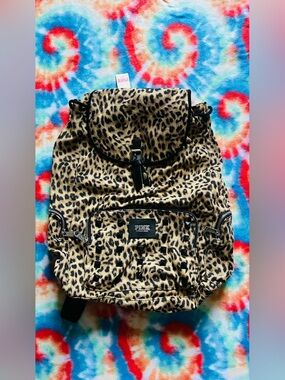 Vintage Victoria's Secret PINK Leopard Print Canvas Backpack